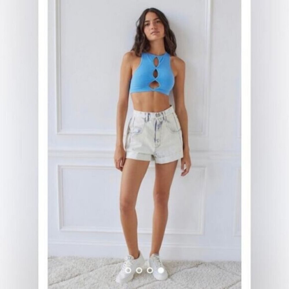 BDG Carrie Denim Short In Ivory Combo Size 25